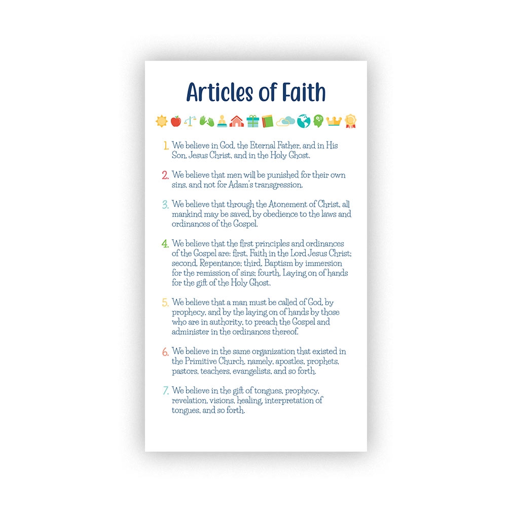 Articles Of Faith Printable Cards