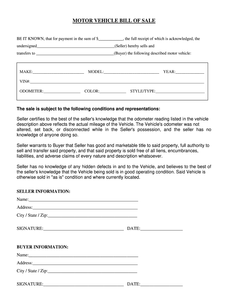 Atv Bill Of Sale Florida Fill Online Printable Fillable Blank PdfFiller