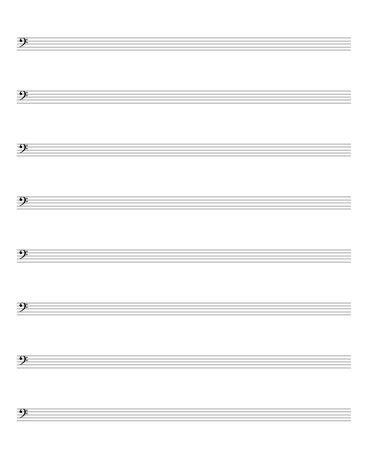 Printable Staff Paper Bass Clef