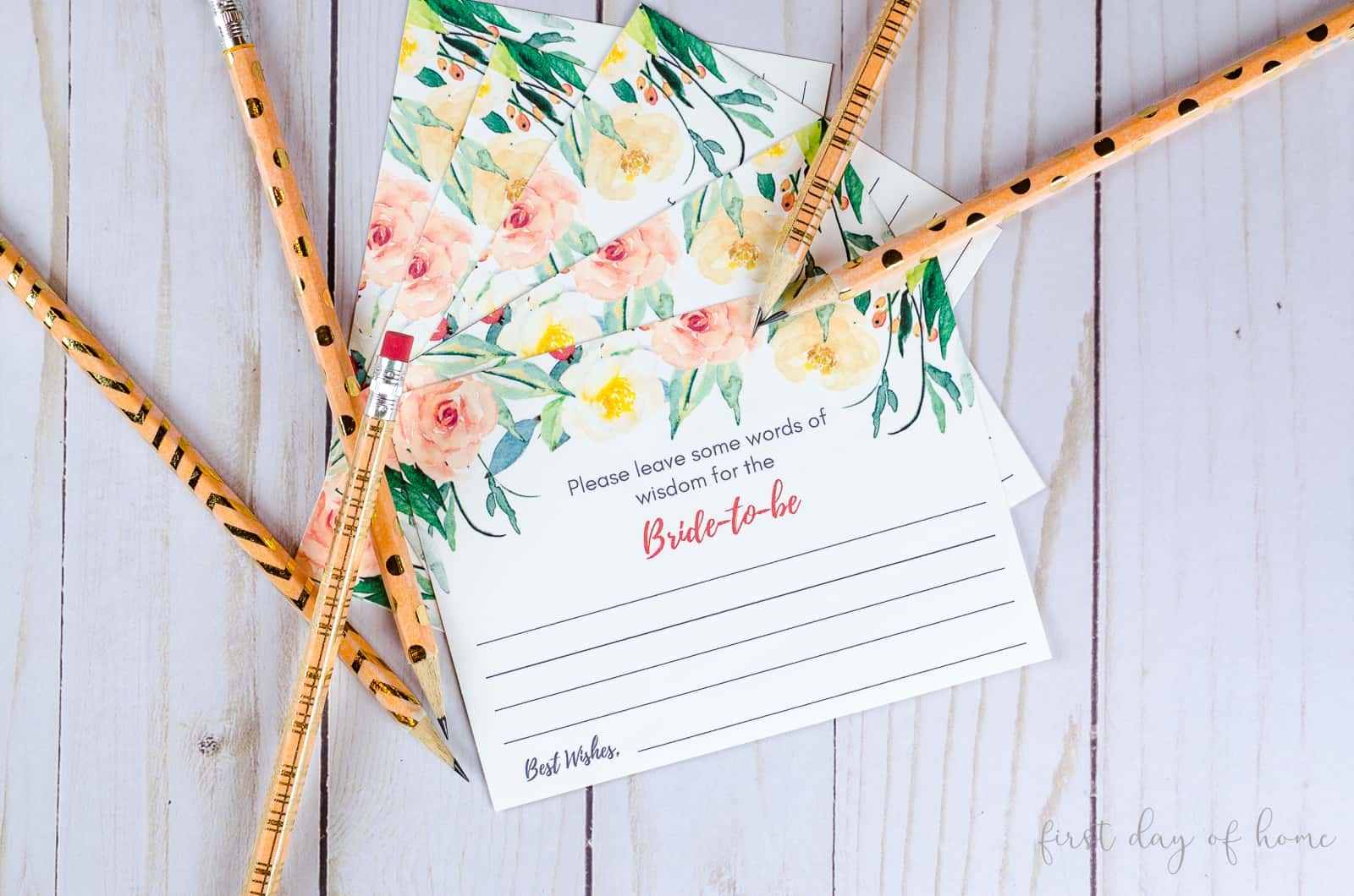 Beautiful Printable Advice Cards For Weddings Free 