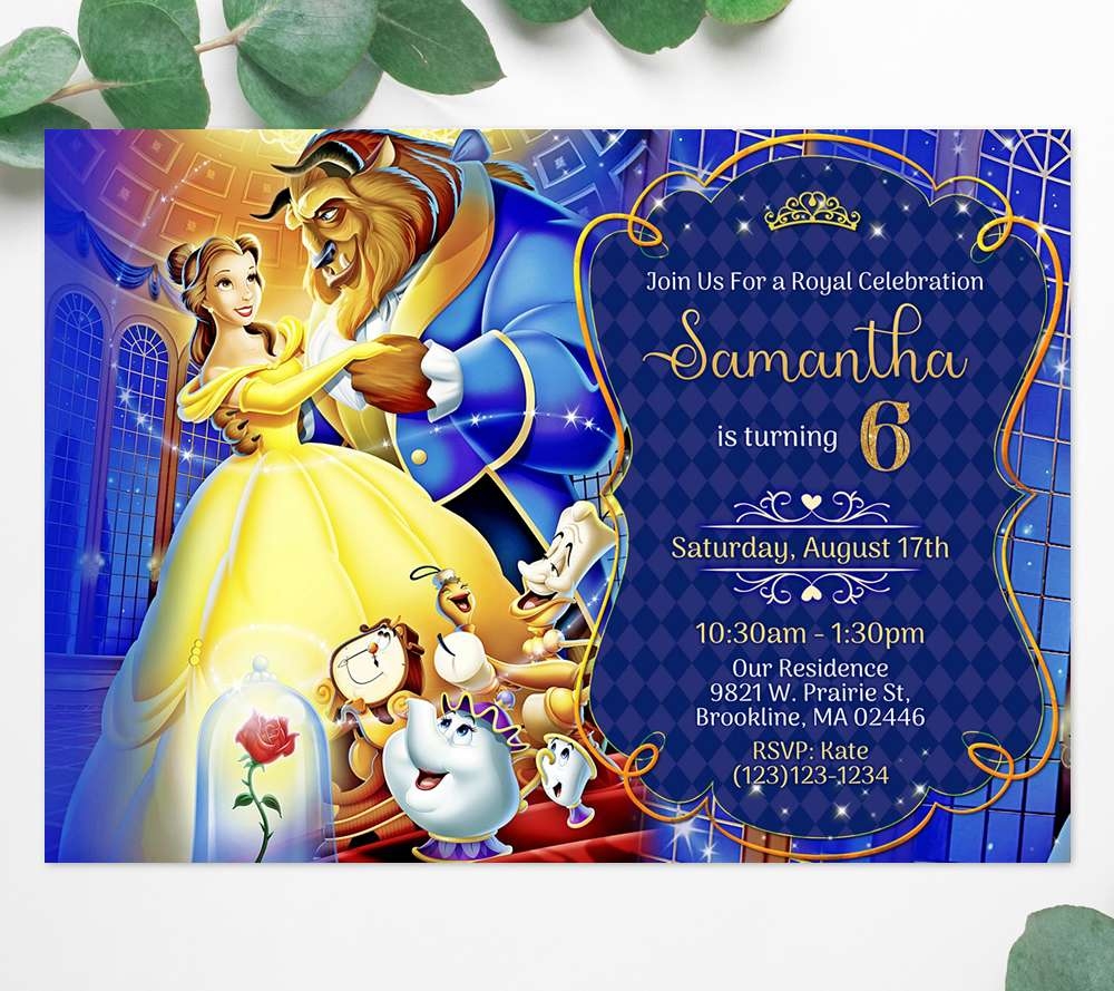 Beauty And The Beast Invitation Template Edit Online Instant Download