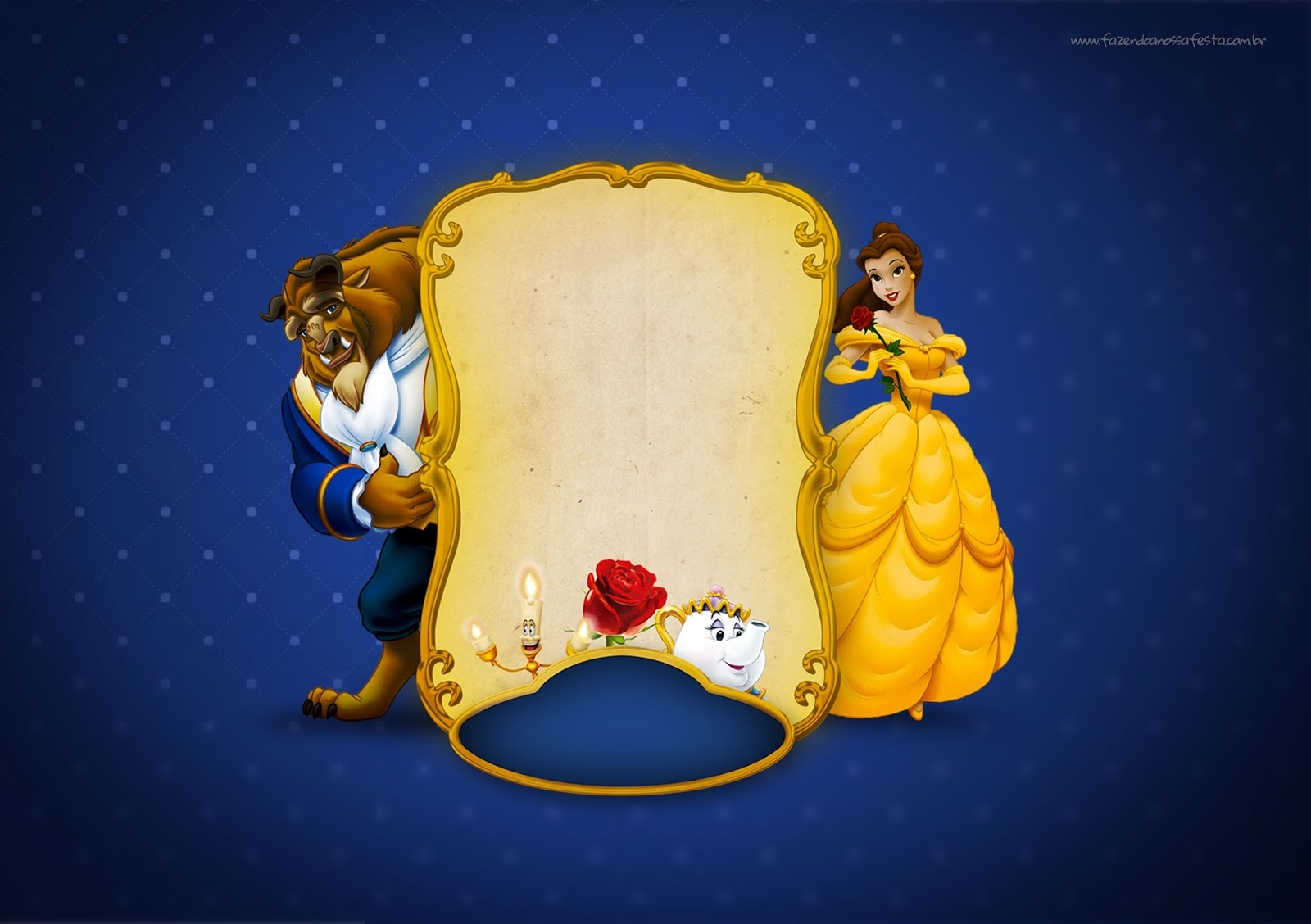 Beauty And The Beast Party Free Printable Invitations Oh My Fiesta In English