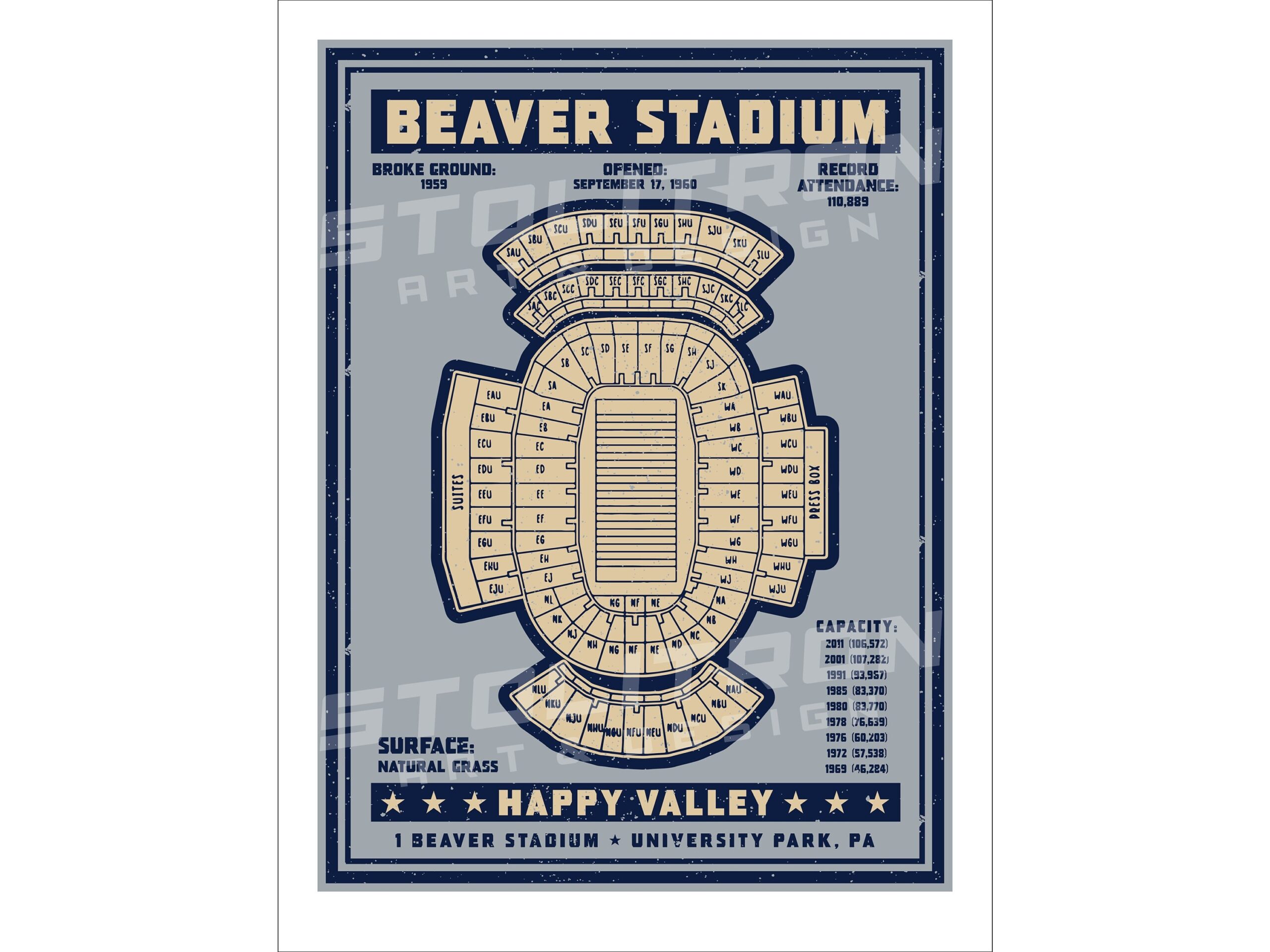 Printable Beaver Stadium Seating Chart