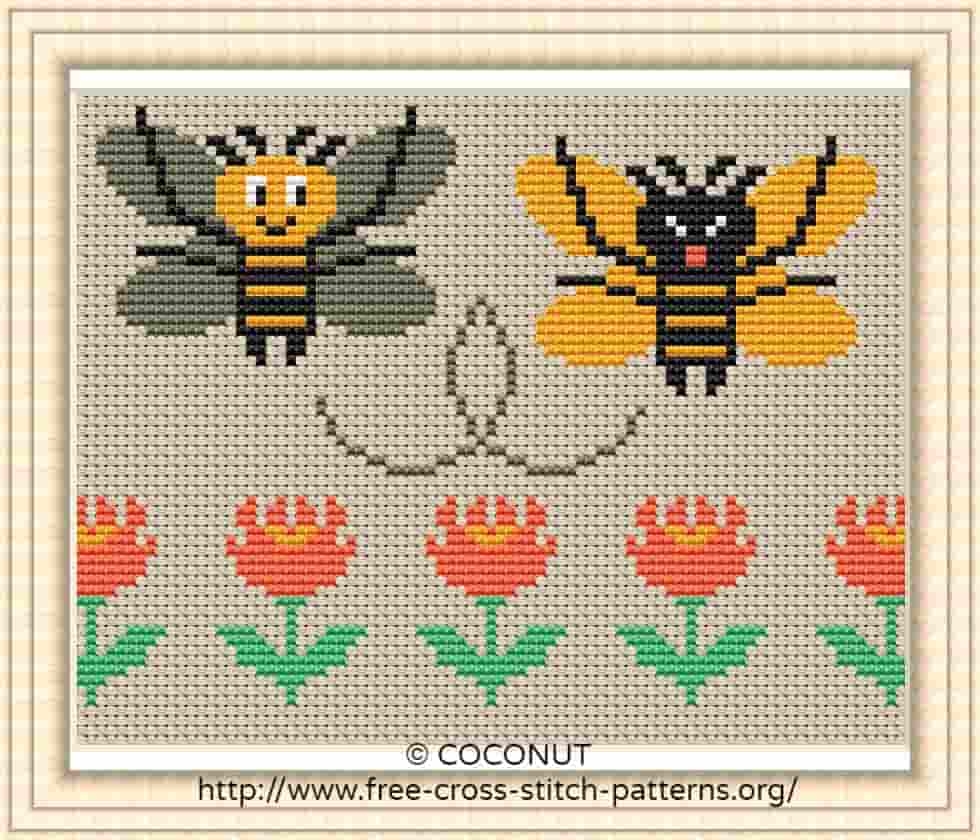 Bee Free And Easy Printable Cross Stitch Pattern Free Cross Stitch Pattern