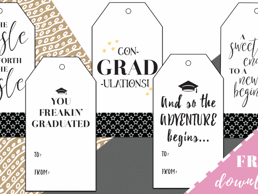 Best Free Printable Graduation Gift Tags By Sophia Lee