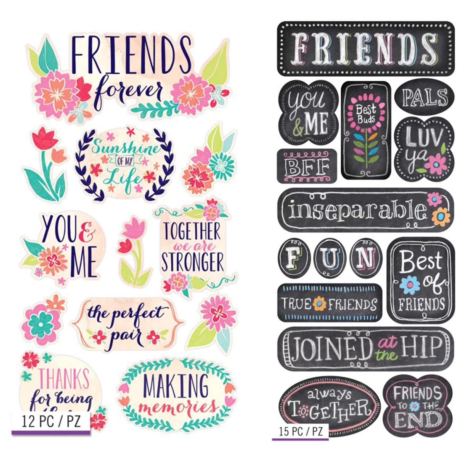 Best Friend Scrapbook Stickers BFF Sticker With Words And Quotes For Scrapbooking Laptop Phone Case Planner Album Decorative And Chalkboard Sticker Set For Friendship Scrapbook Journal Amazon in Office Products