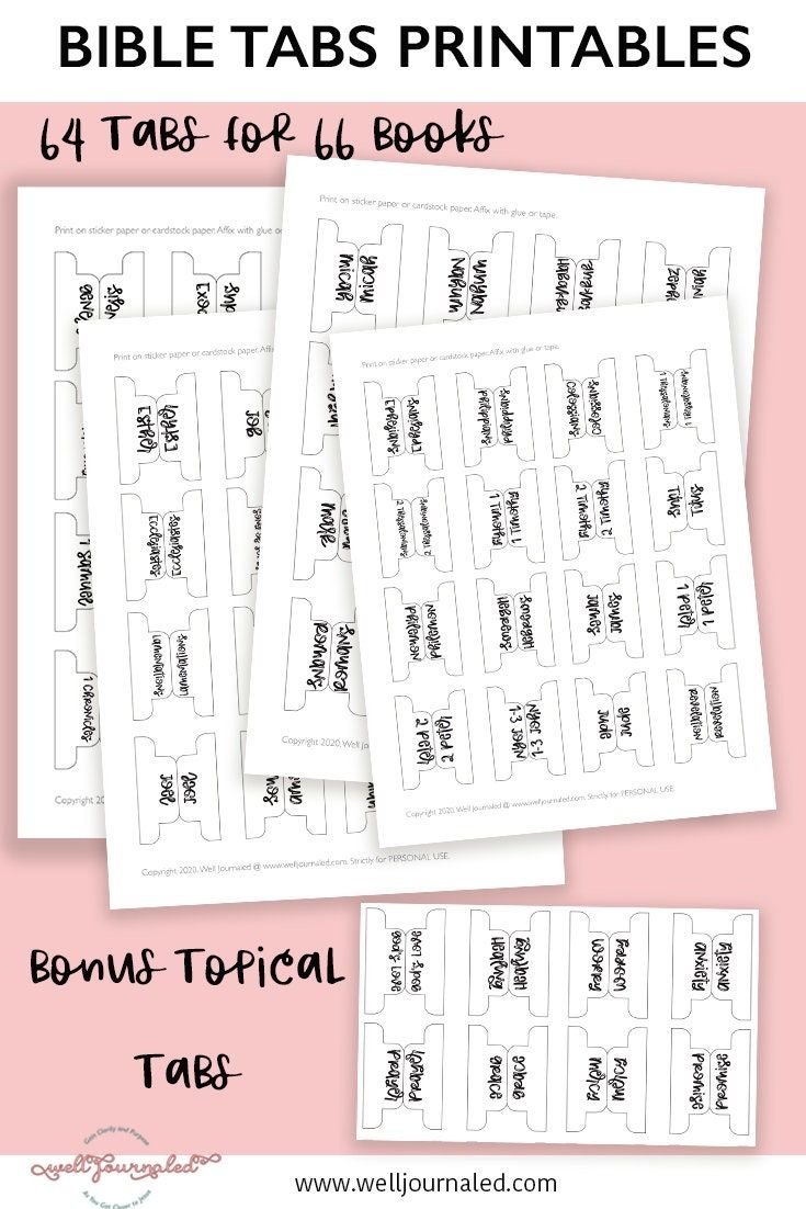 Bible Tabs Bible Tabs Printable For Journaling Bible Bible Divider Label Tabs For Old And New Testament Black And White PDF Download