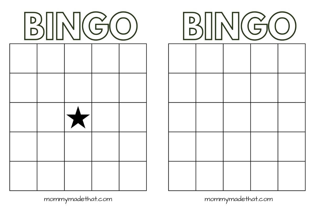 Free Printable Blank Bingo Cards