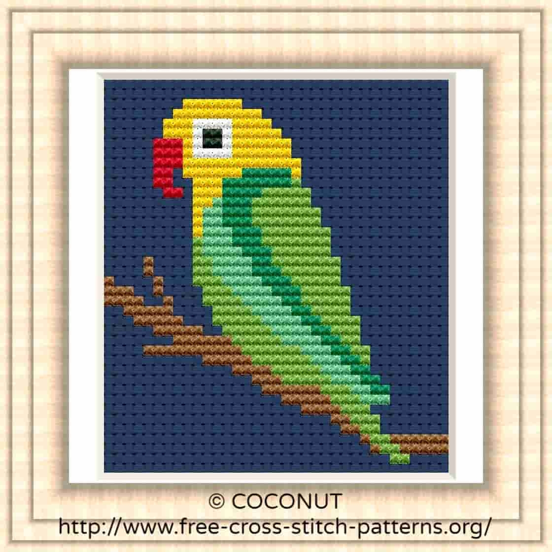 BIRD 19 FREE AND EASY PRINTABLE CROSS STITCH PATTERN Free Cross Stitch Pattern