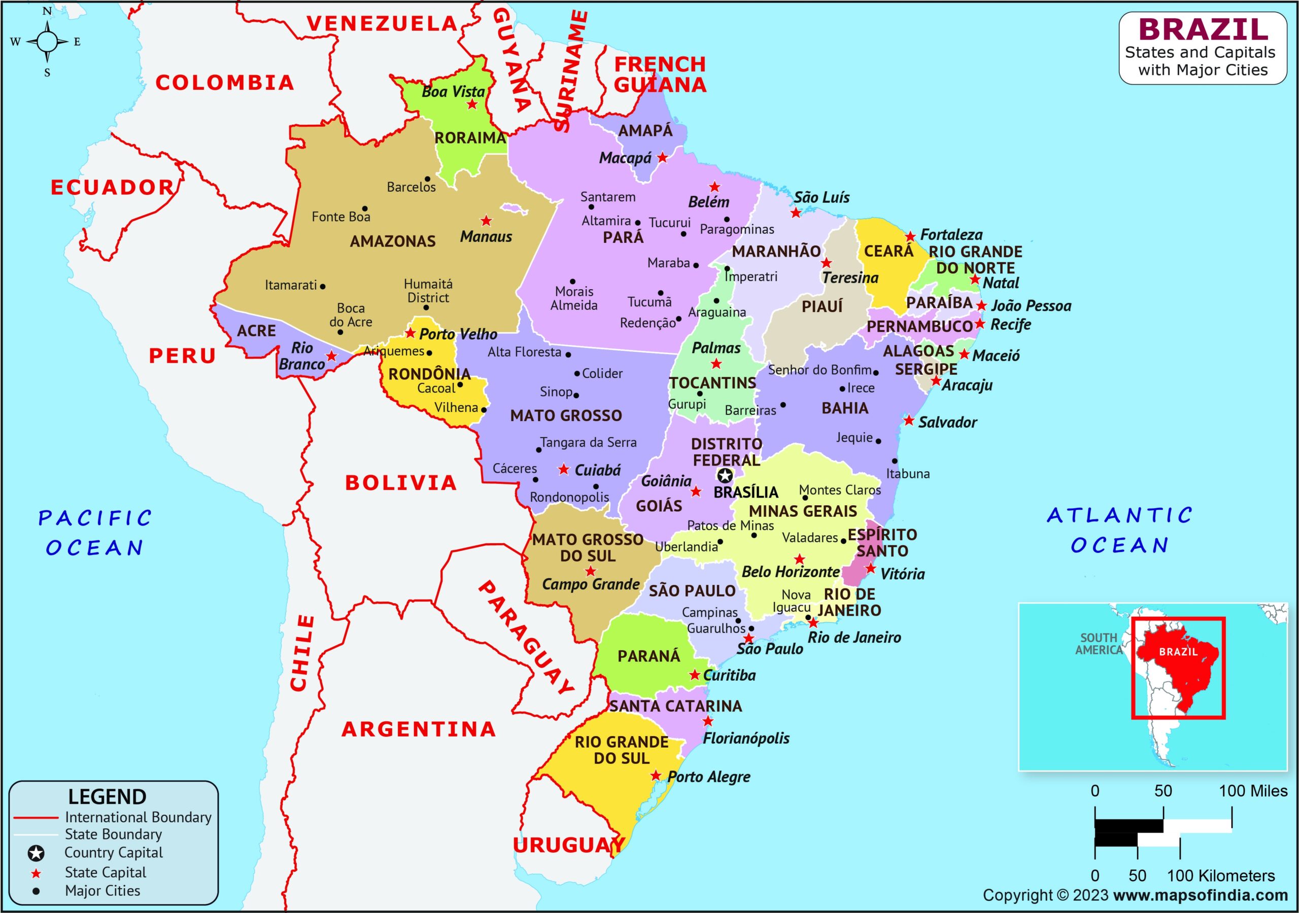 Brazil Map Detailed Physical Map Of Brazil Maps Of India