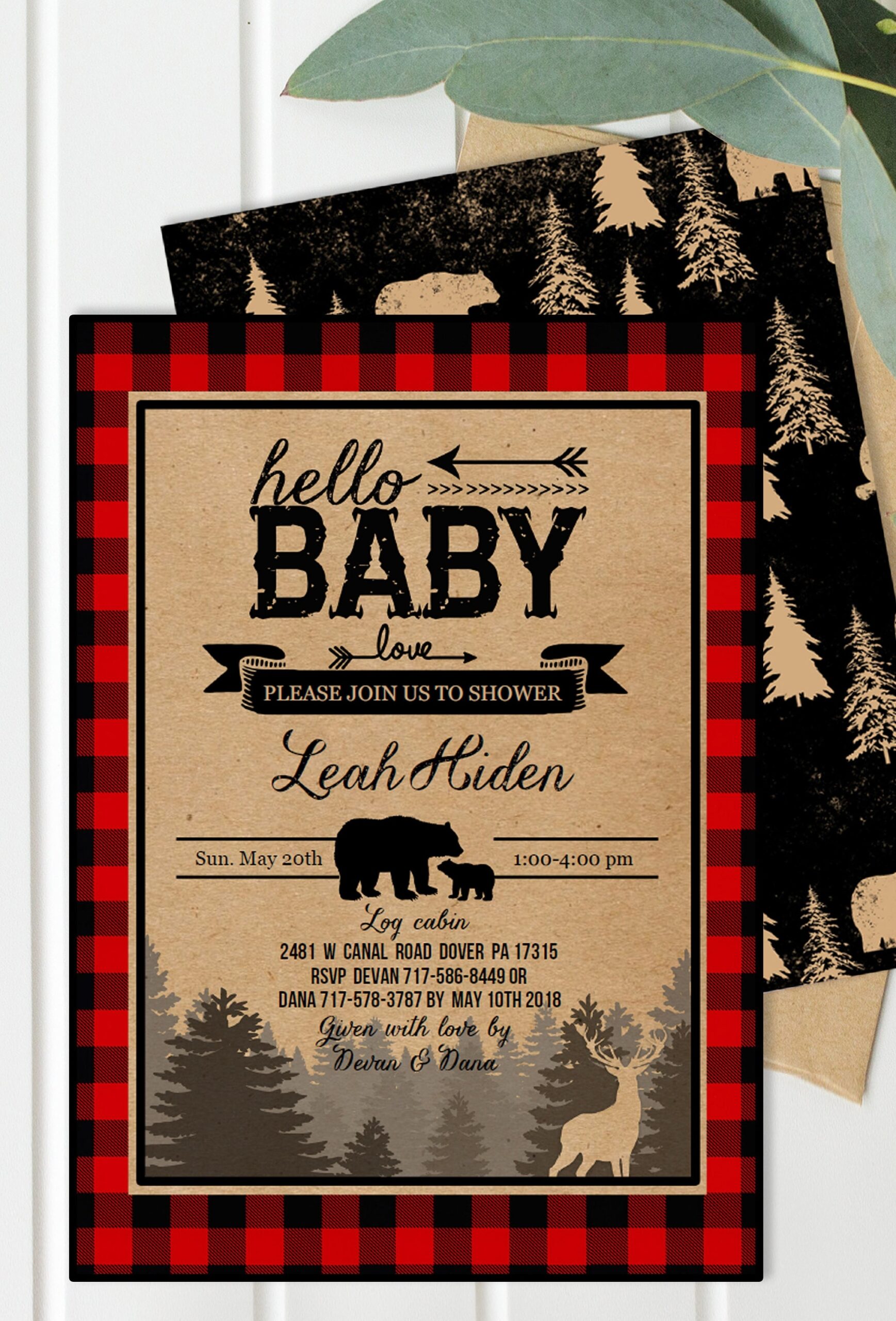 Buffalo Plaid Baby Shower Invitation Rustic Boy Baby Shower Invitation Lumberjack Baby Shower Invitation Red Plaid Printable Files Etsy