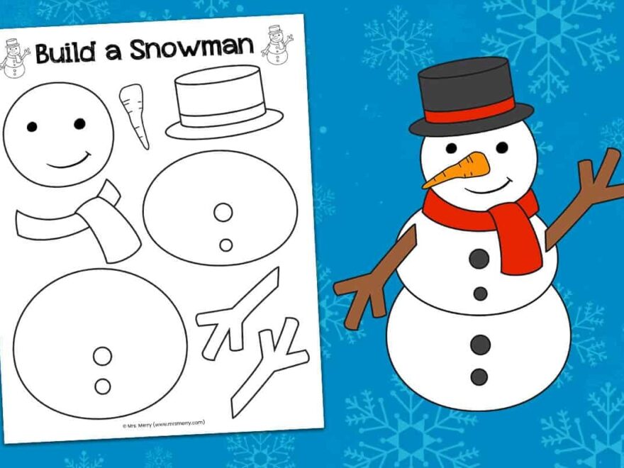 Build A Snowman Free Printable Activity Mrs Merry