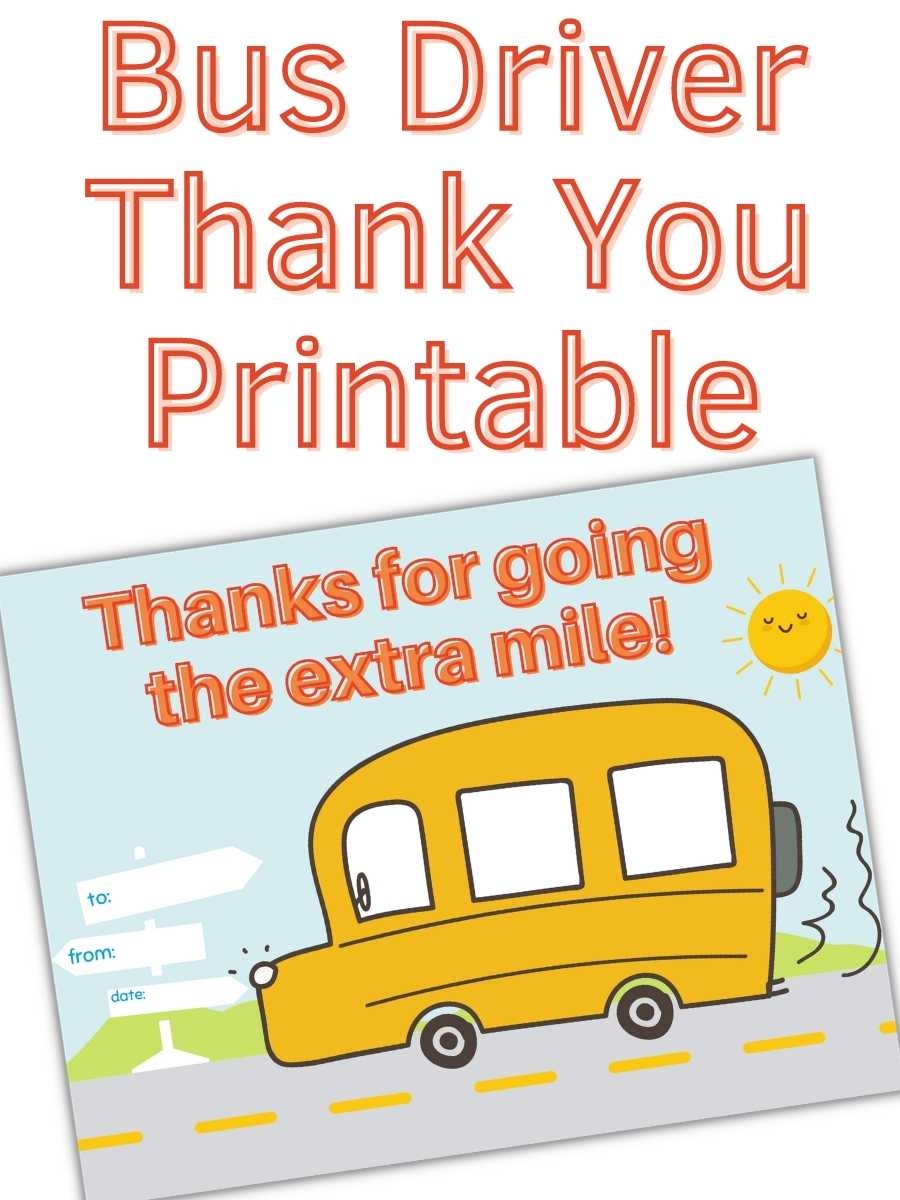 Bus Driver Thank You Printable South Georgia Style