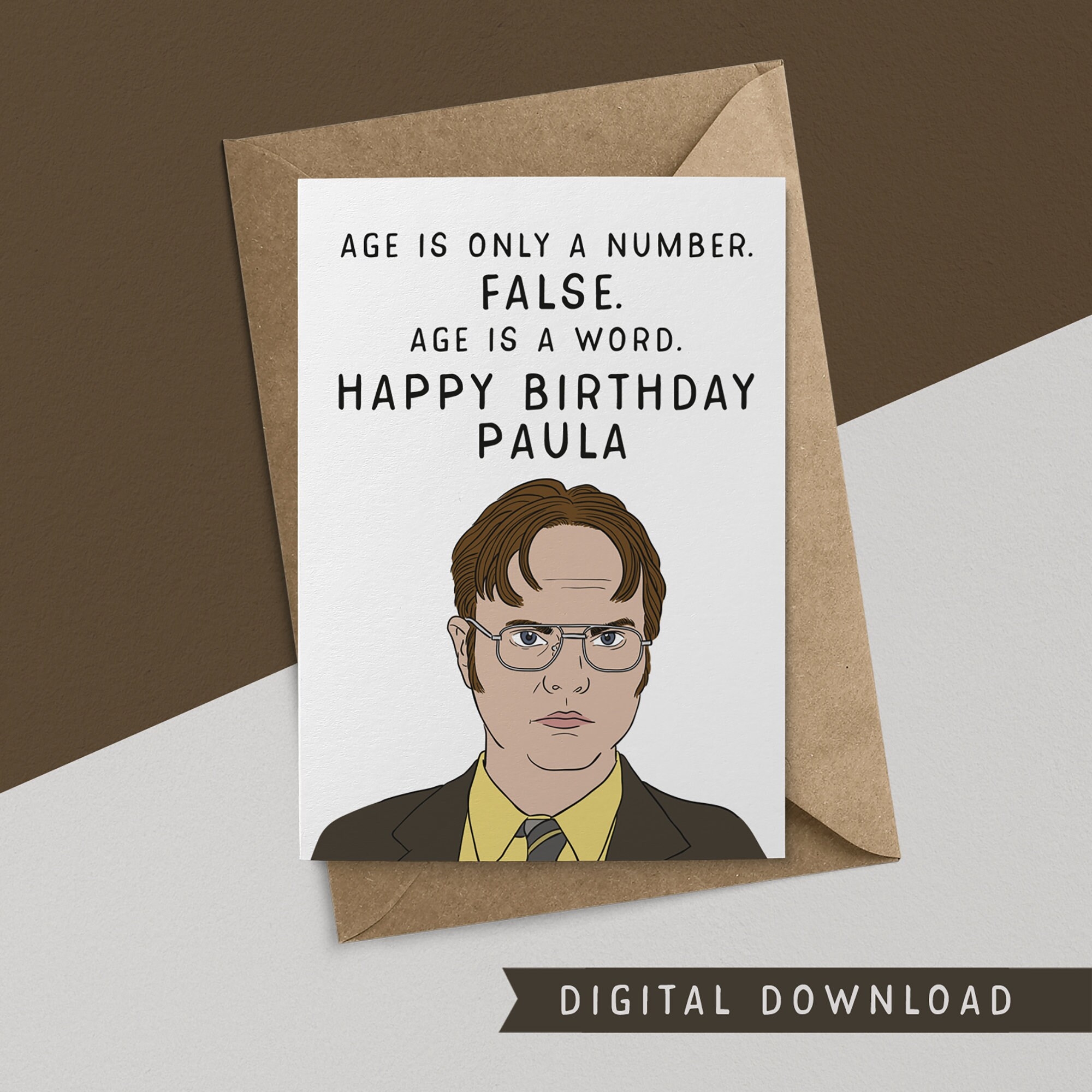 BUY 1 GET 1 FREE Printable Birthday Card Instant Download Dwight Schrute Gift Funny Birthday Card Happy Birthday Card Etsy Canada