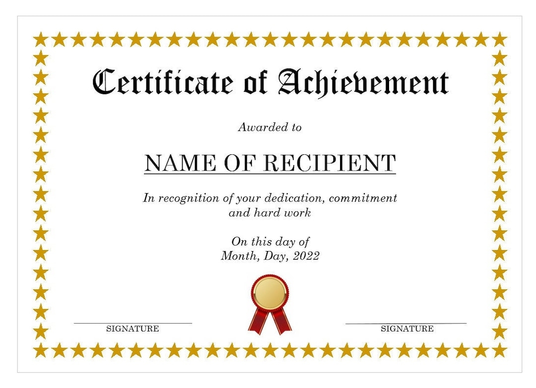 Free Printable Certificates Of Achievement