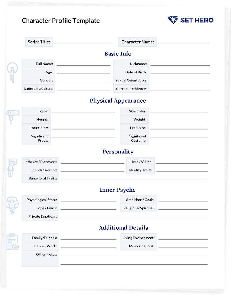 Printable Character Sheet For Writers