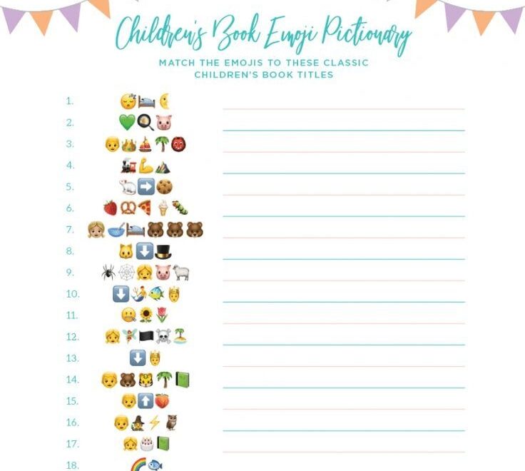 Children s Book Emoji Pictionary Baby Shower Game Printable