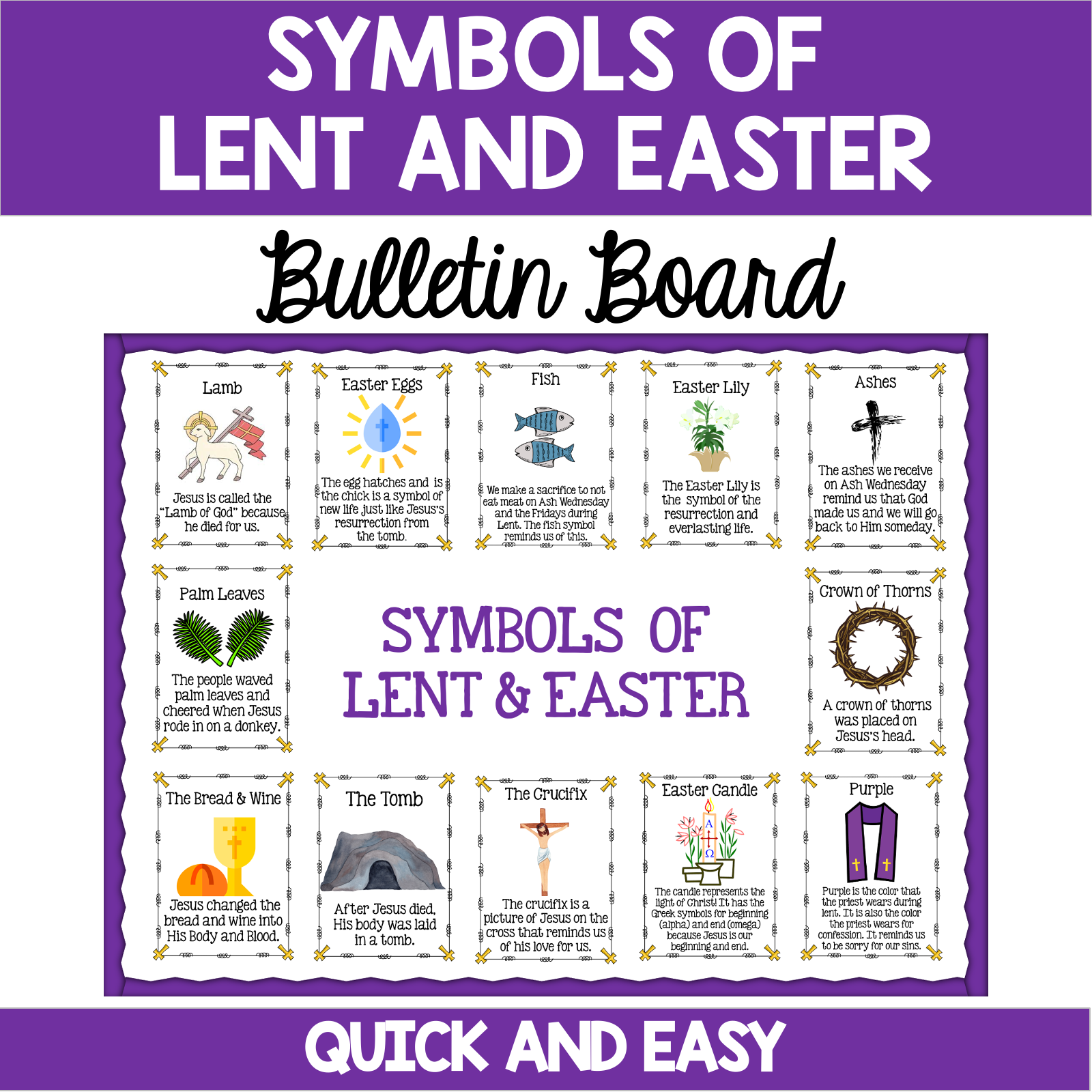 Christian Bulletin Board The Symbols Of Lent And Easter Posters Made By Teachers