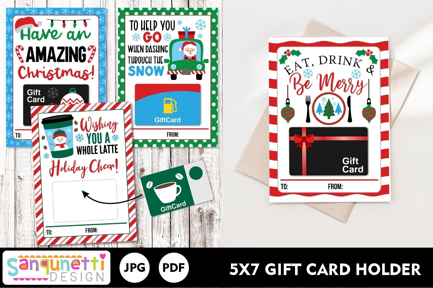 Christmas Gift Card Holder Printable Gift Card Holder