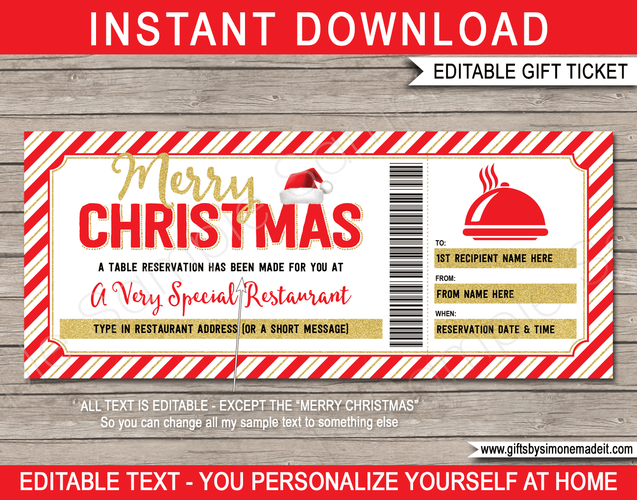Free Printable Gift Certificates Food