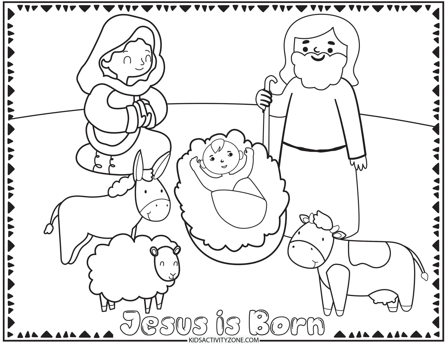 Christmas Story Coloring Pages Nativity Kids Activity Zone