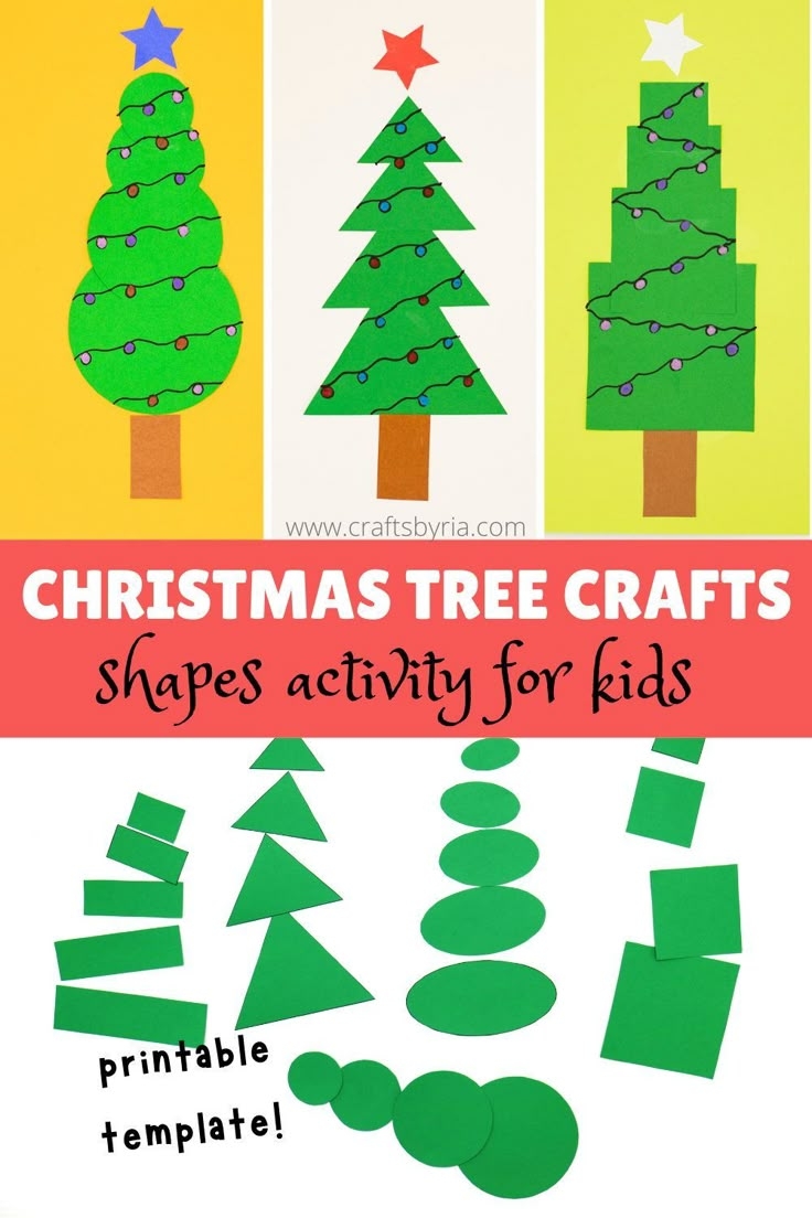 Christmas Tree Craft With Shapes Fun Craft Activity For Kids