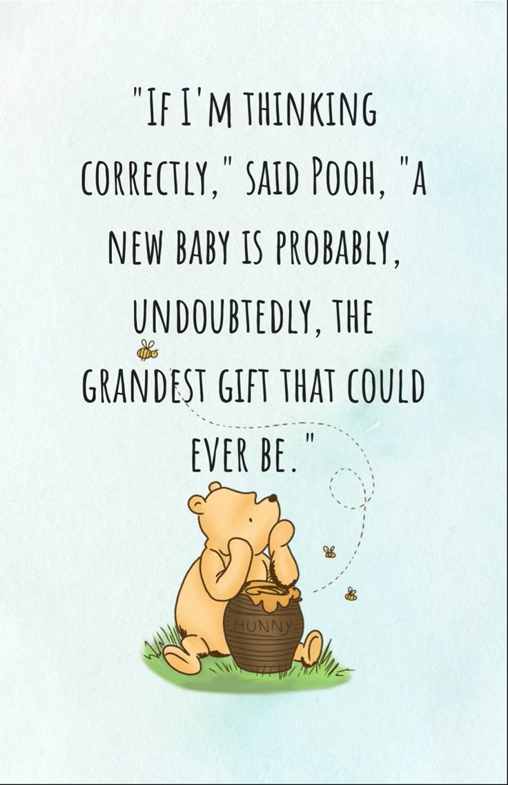 Classic Winnie The Pooh Quote Disney Baby Shower Baby Shower Quotes Baby Shower Fun