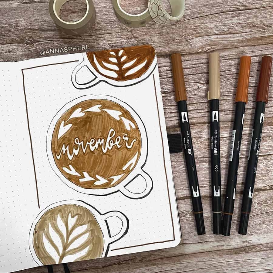 Coffee Bullet Journal Theme Inspirations