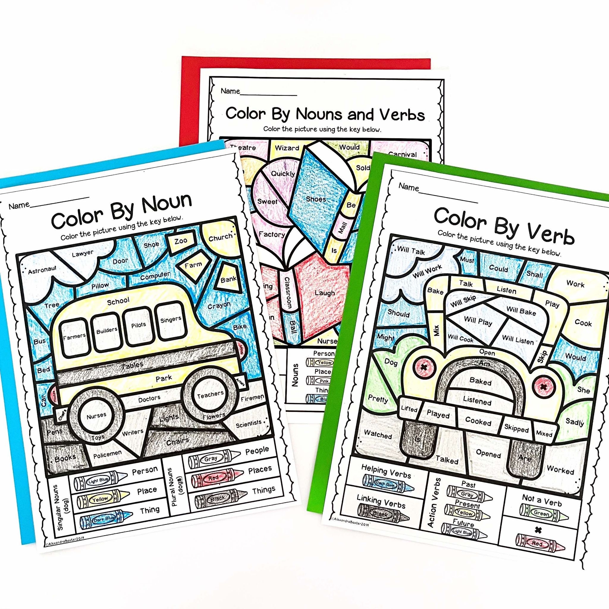 Printable Noun Verb Image Free Color