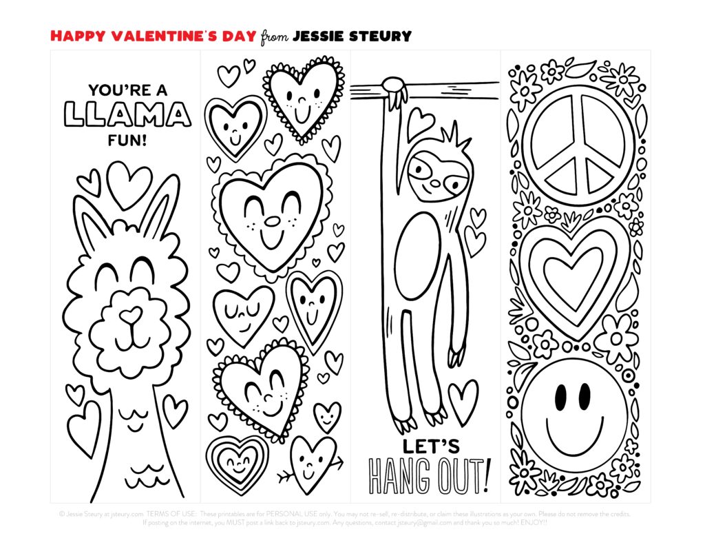 Free Printable Heart Bookmarks To Color - Free Printable Blank ...