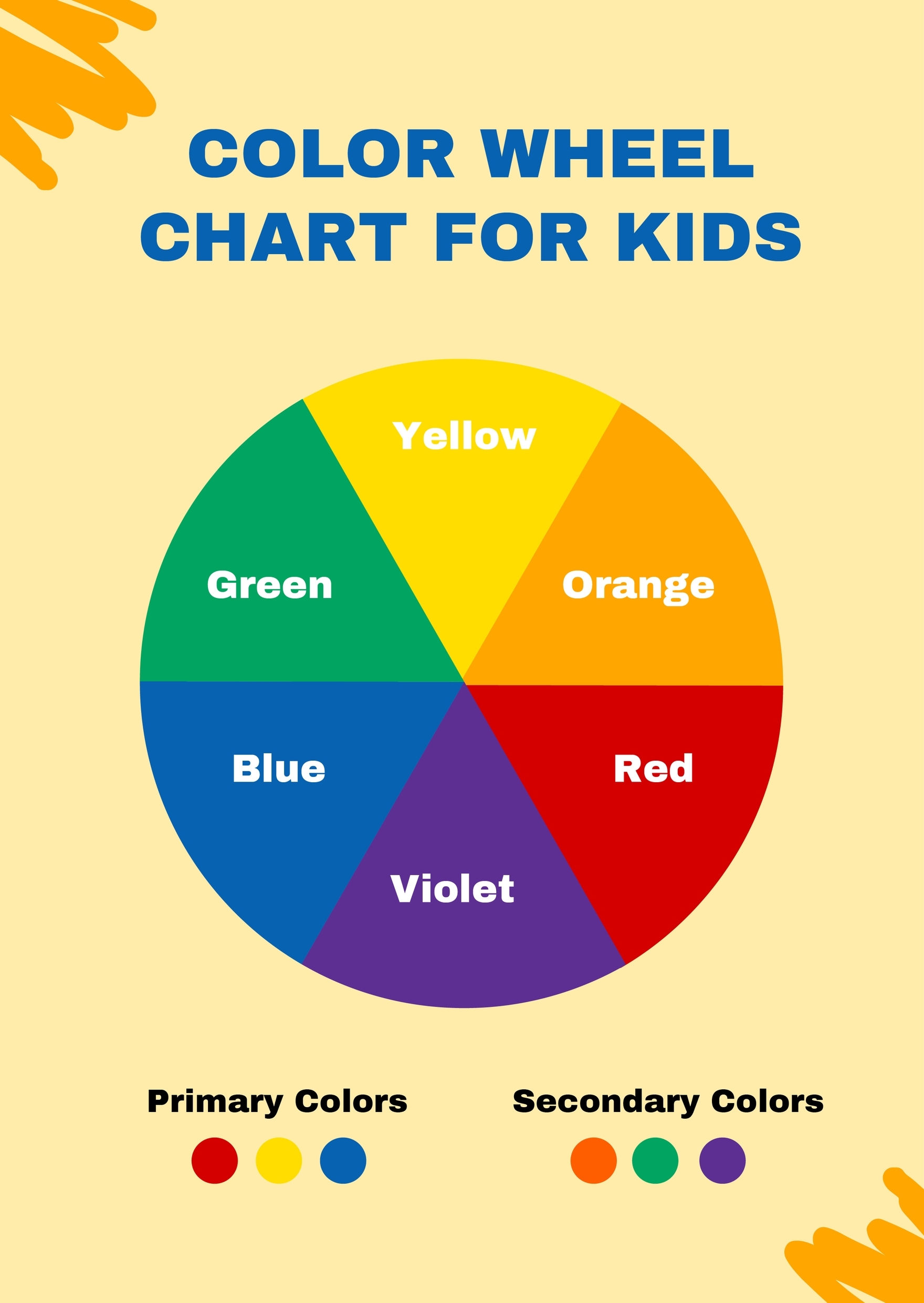 Color Wheel Chart For Kids In Illustrator PDF Download Template