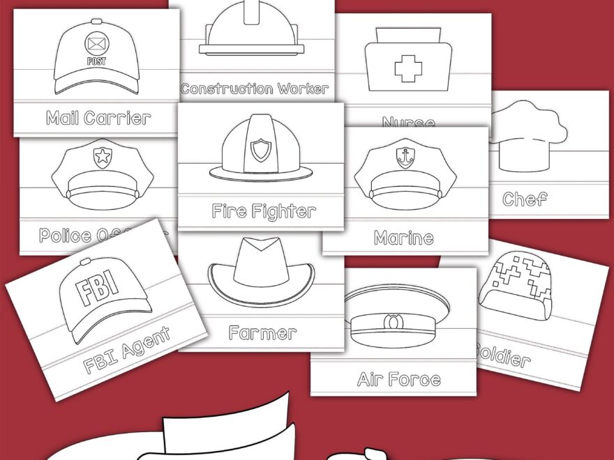 Community Helpers Printable Hats Etsy Canada
