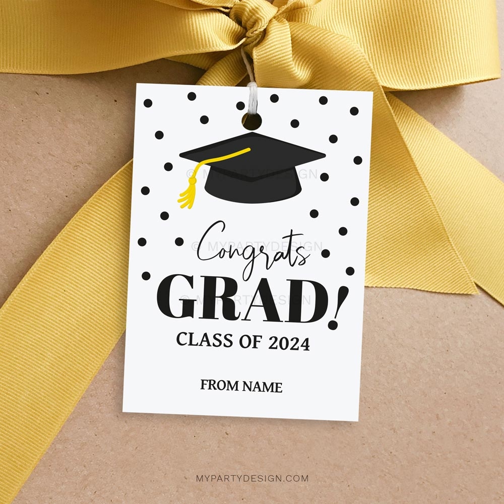 Congrats Grad Tag Printable PDF My Party Design
