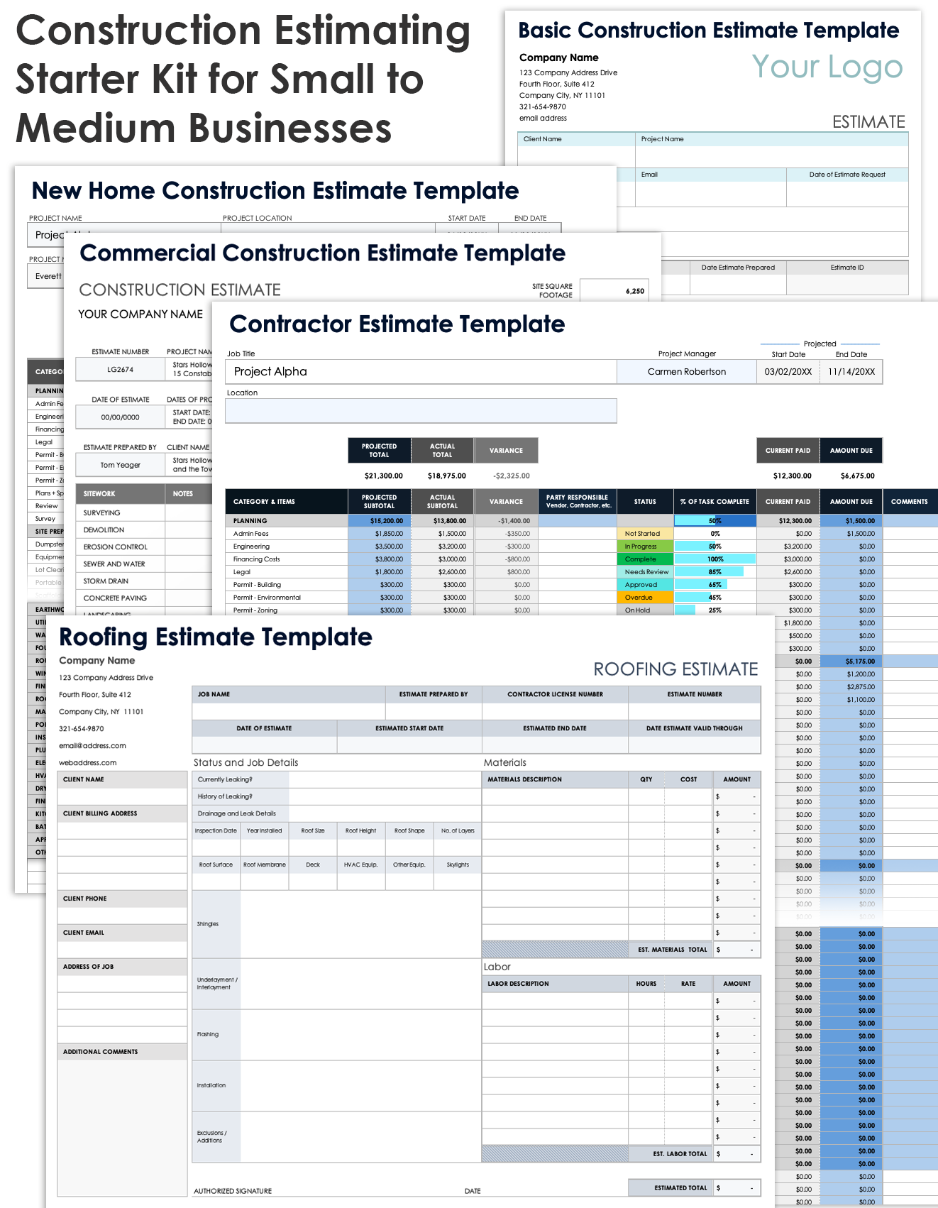 Construction Cost Estimating Guide Free Templates