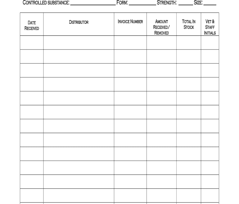 Controlled Substance Log Printable Fill Online Printable Fillable Blank PdfFiller