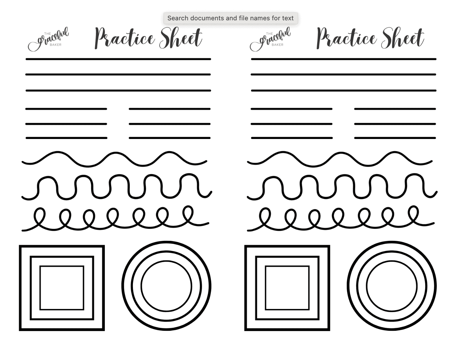 Free Printable Cake Decorating Practice Sheets