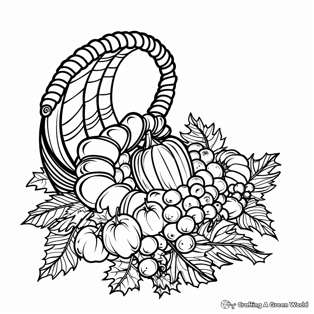 Cornucopia Coloring Pages Free Printable 