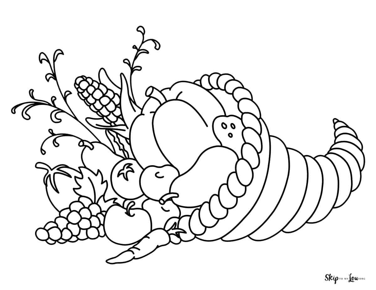 Cornucopia Coloring Pages Skip To My Lou