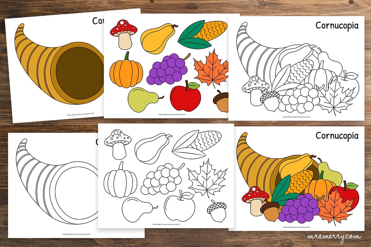 Cornucopia Coloring Page Free Printable