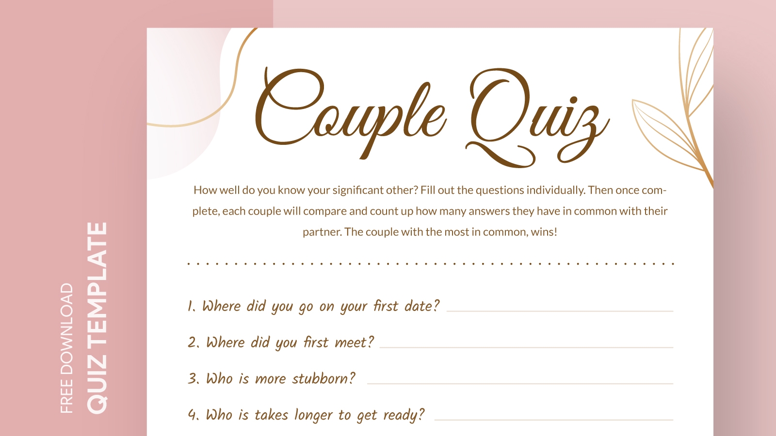 Printable Relationship Quizzes For Couples To Take Together