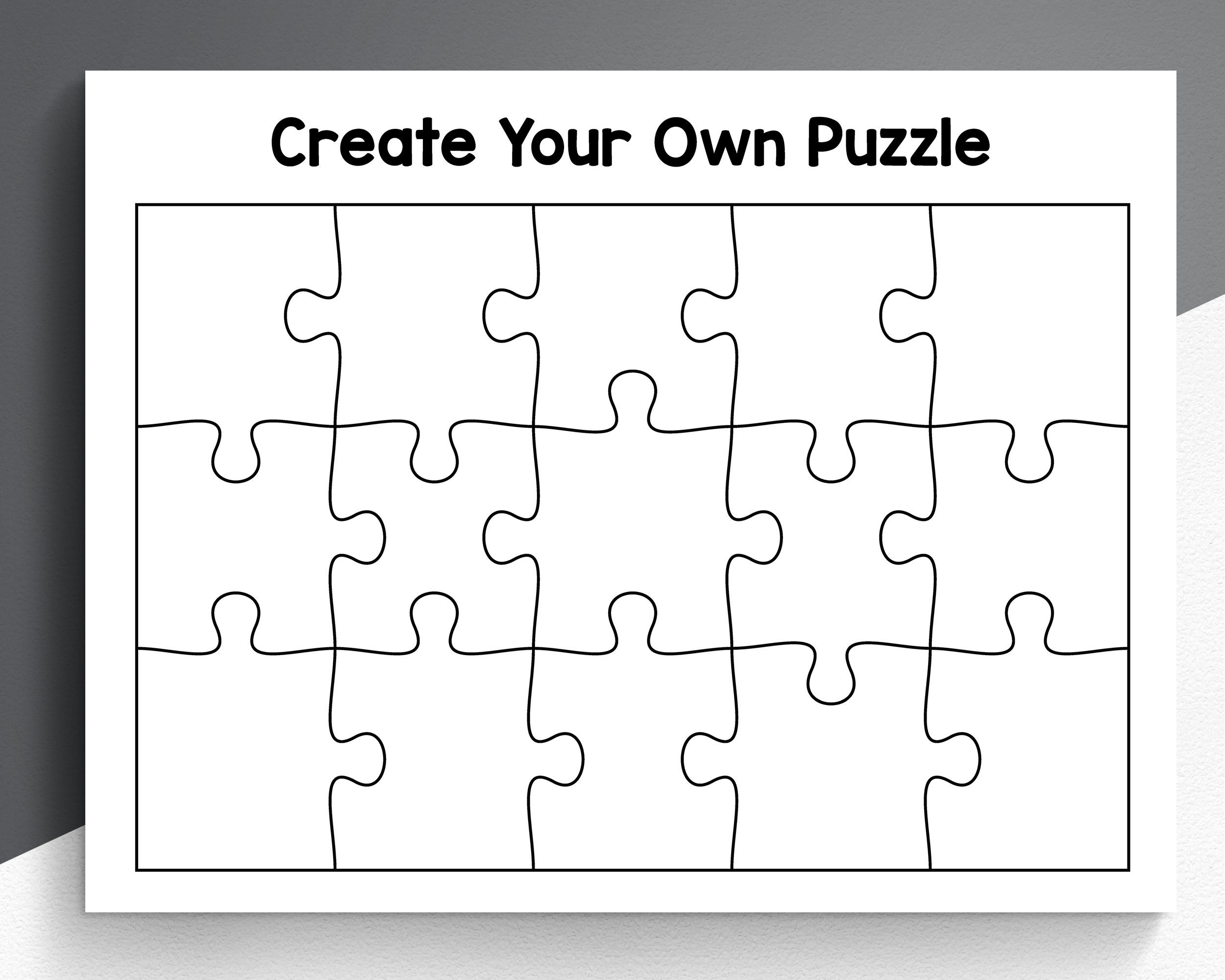 Create Your Own Puzzle Worksheets Custom Puzzle Design Printable Jigsaw Puzzle For Kids Etsy UK
