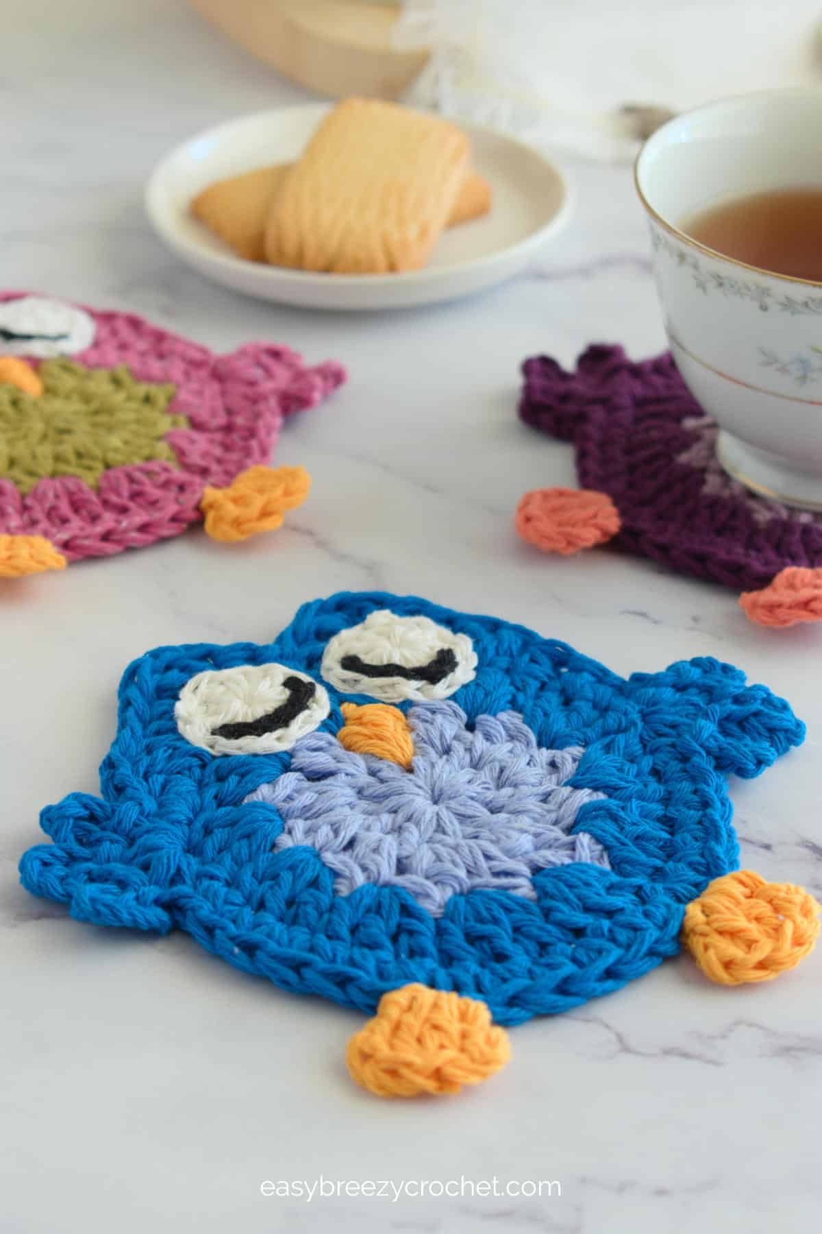 Crochet Owl Coasters Easy Breezy Crochet