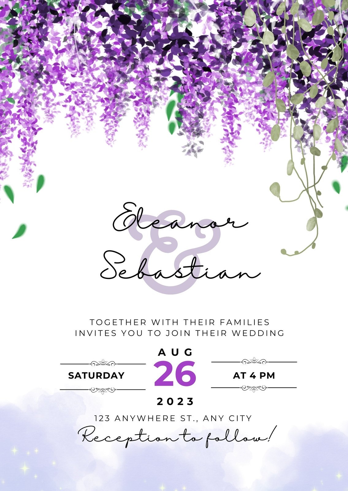 Customize 1 018 Purple Wedding Invitation Templates Online Canva