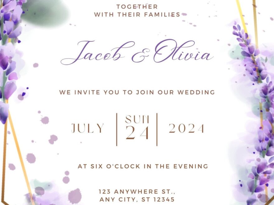 Customize 1 018 Purple Wedding Invitation Templates Online Canva