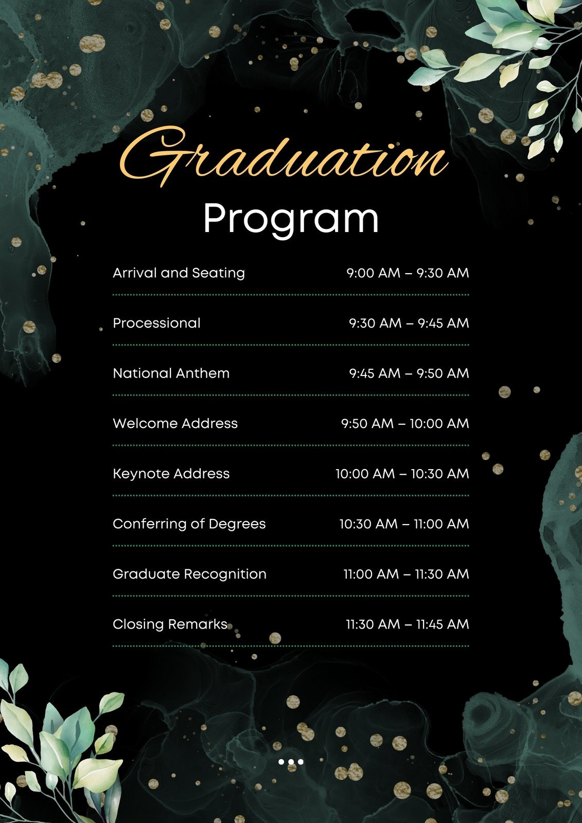 Free Printable Graduation Program Templates