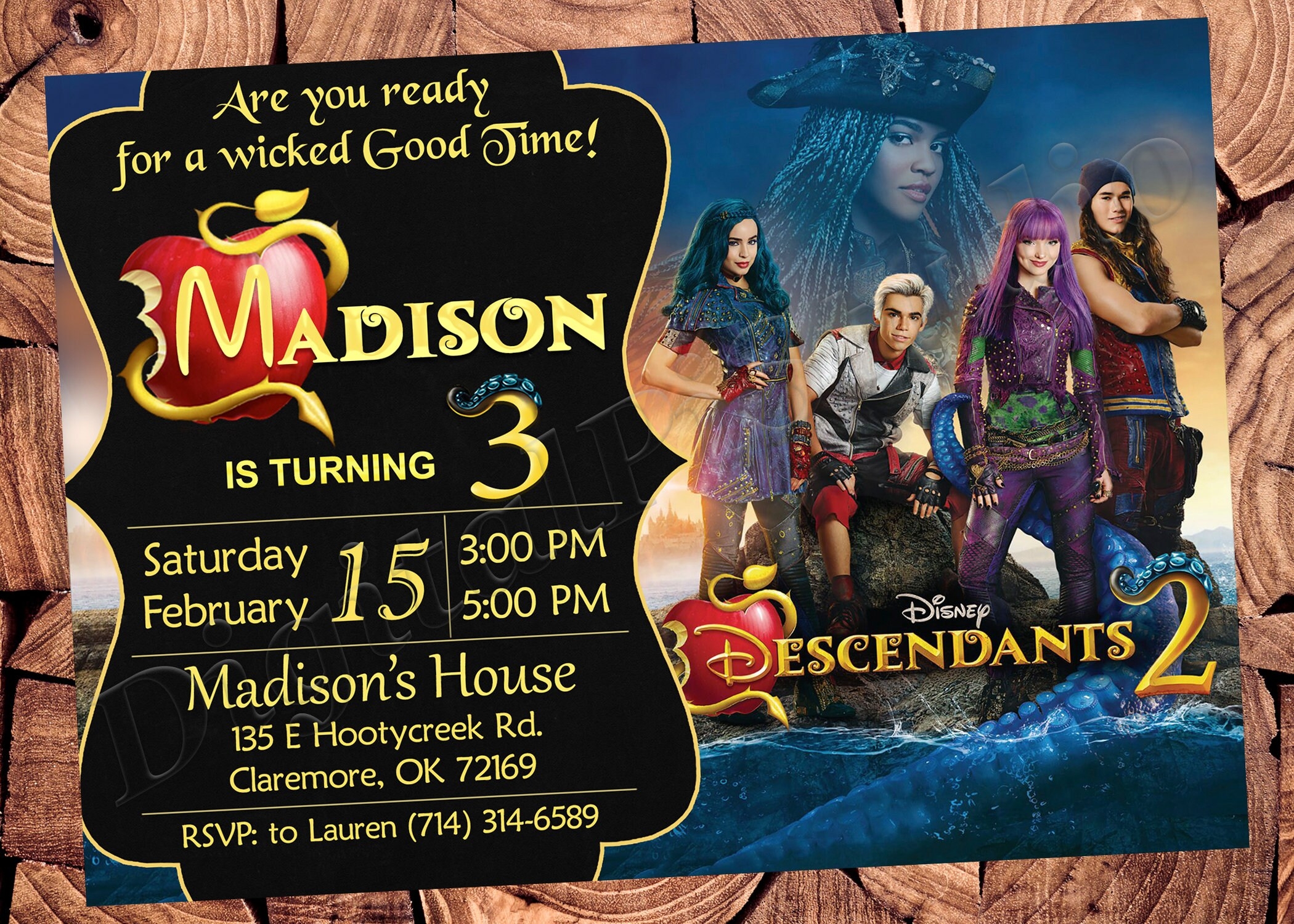 Descendants Invitation Descendants Birthday Invitation Descendants Party Descendants Digital File Descendants Printable File Etsy