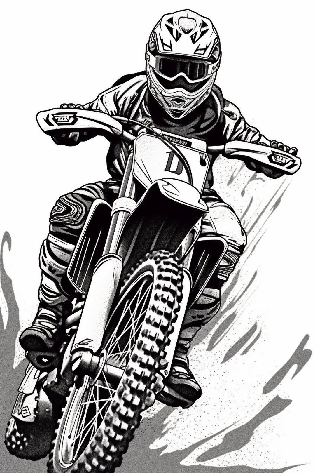 Digital Dirt Bike Coloring Pages Etsy