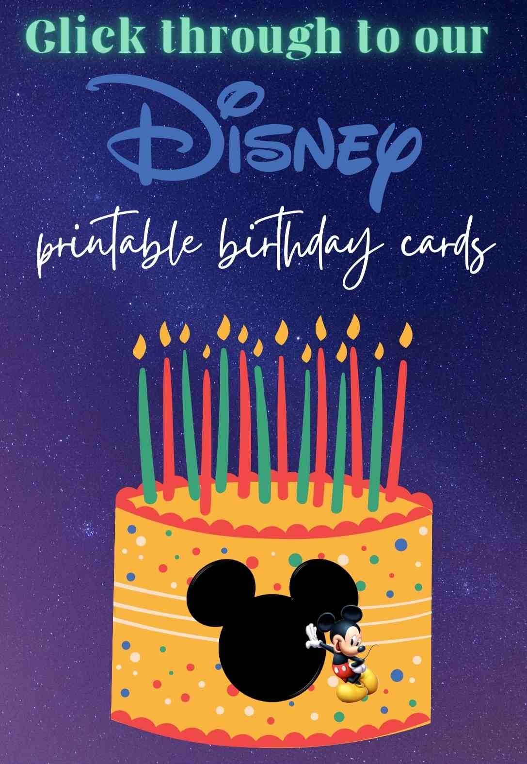 Disney Printable Birthday Cards Printable Party Favors