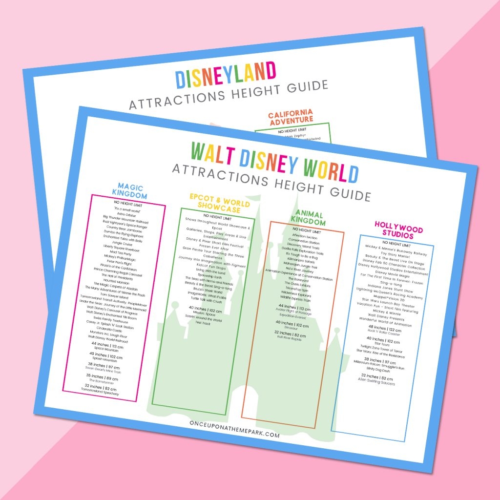 Disney Ride Heights With Free Printable Once Upon A Theme Park
