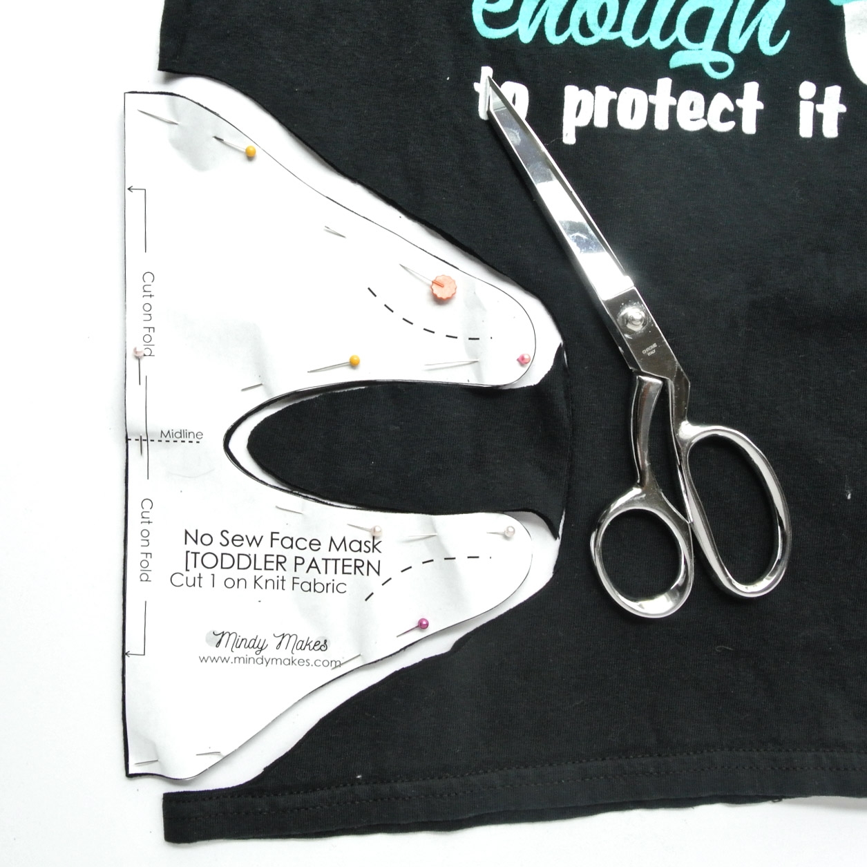 DIY No Sew Face Mask From A T shirt Free Pattern For Adults And Kids MindyMakes